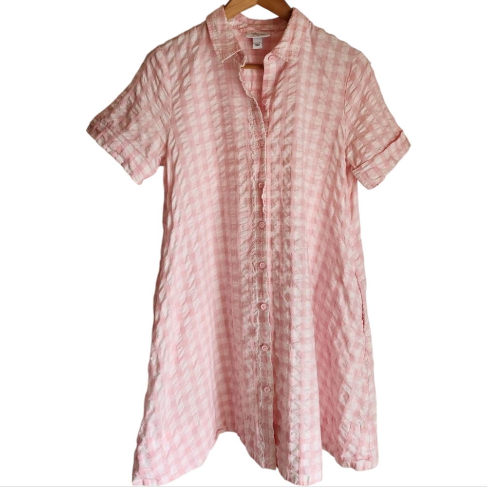 Lisa Marie‎ Fernandez X Target Pink Gingham Button-Up Mini Dress Size S